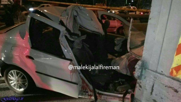 پسر ۲۶ساله مصدوم , مچاله شدن ال۹۰ در تصادف با کامیونت | دختر ۱۷ساله فوت شد